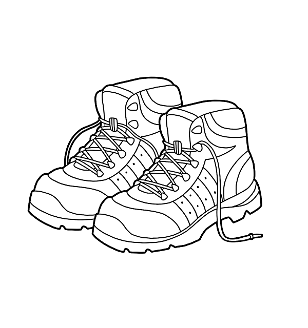 Easy shoes picture to color