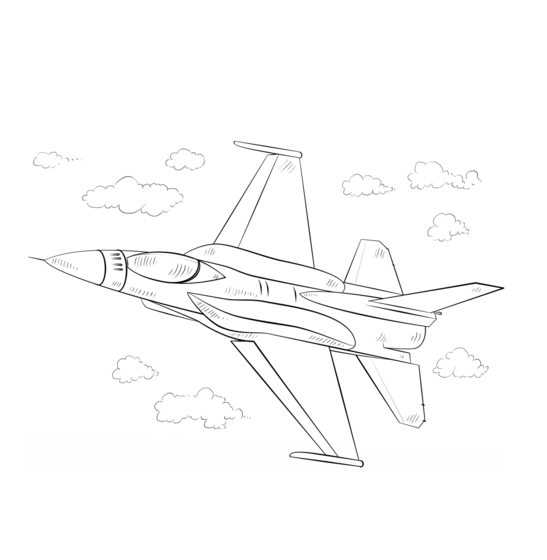 F16 Fighting Falcon Fighter coloring page
