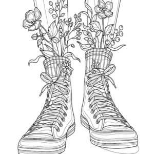 Flowers Shoe Color Page