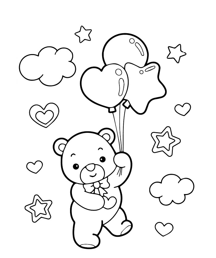 Free Printable Teddy Bear Coloring Page