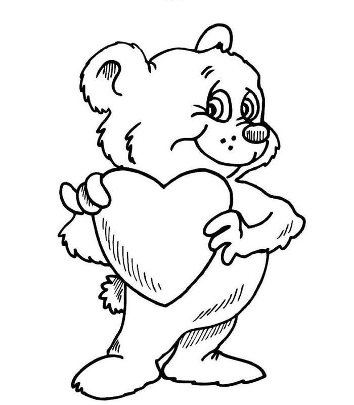 Funny Teddy Bear with Heart