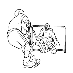 Goalie and Hockey Player