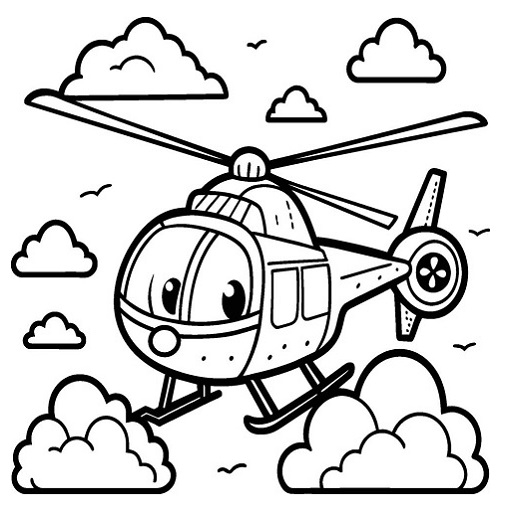 Helicopters coloring page PDF