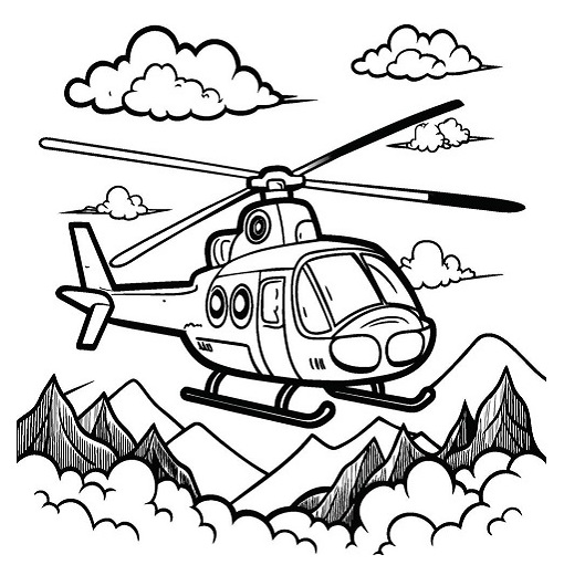 Helicopters coloring page free