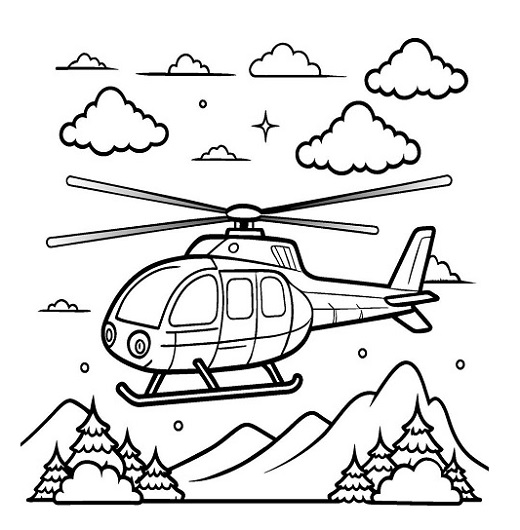 Helicopters coloring page