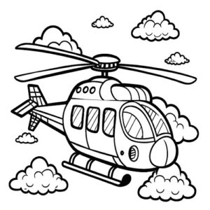 Helicopters coloring sheet