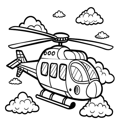 Helicopters coloring sheet