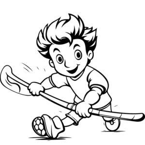Hockey Boy Drawing