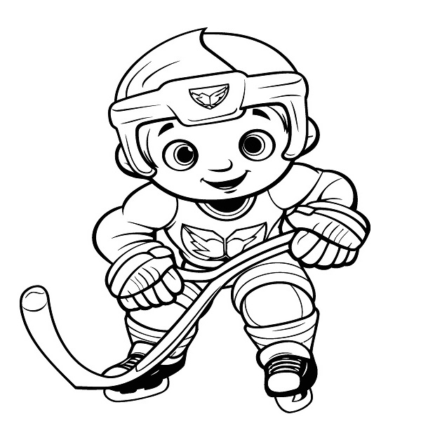 Hockey boy coloring pages
