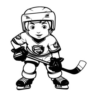 Hockey boy coloring printable