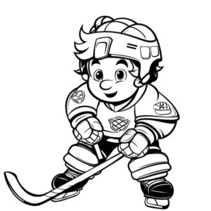 Hockey boy drawing cute