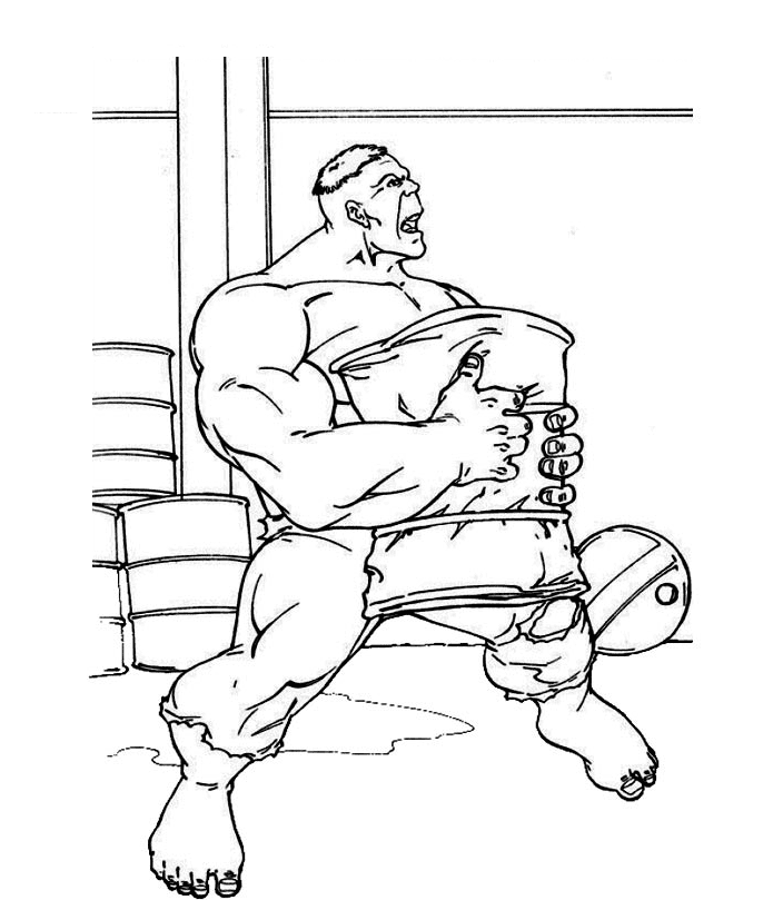 Hulk Crushes Barrel with Two Han