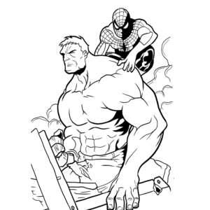 Hulk and spiderman coloring pages