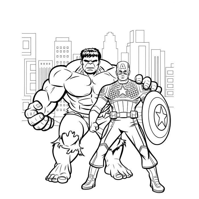 Hulk with Captain America