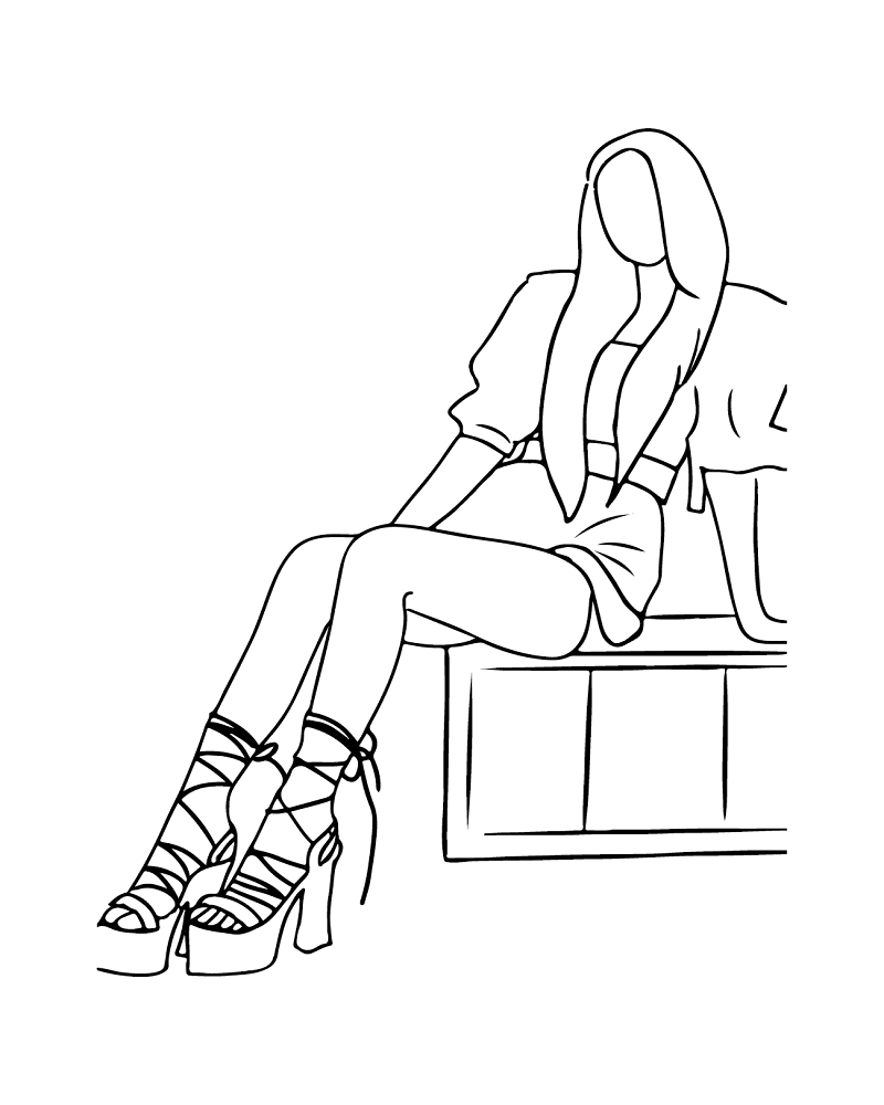 Kim Jisoo Blackpink Line Art