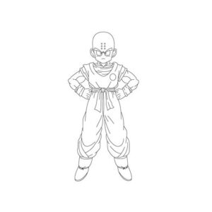 Kuririn Looks Scary With His Hands On His Hips coloring page