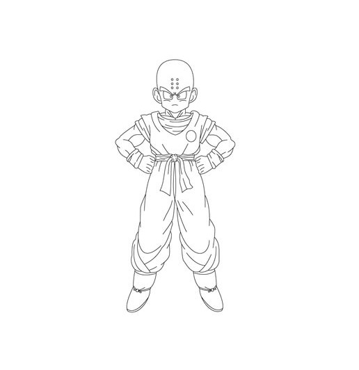 Kuririn Looks Scary With His Hands On His Hips coloring page