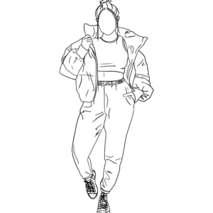 Lalisa Hiphop Line Art