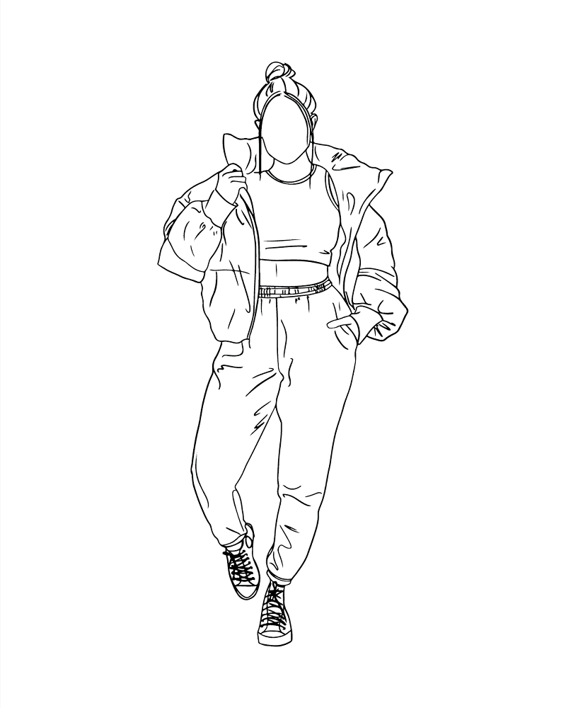 Lalisa Hiphop Line Art