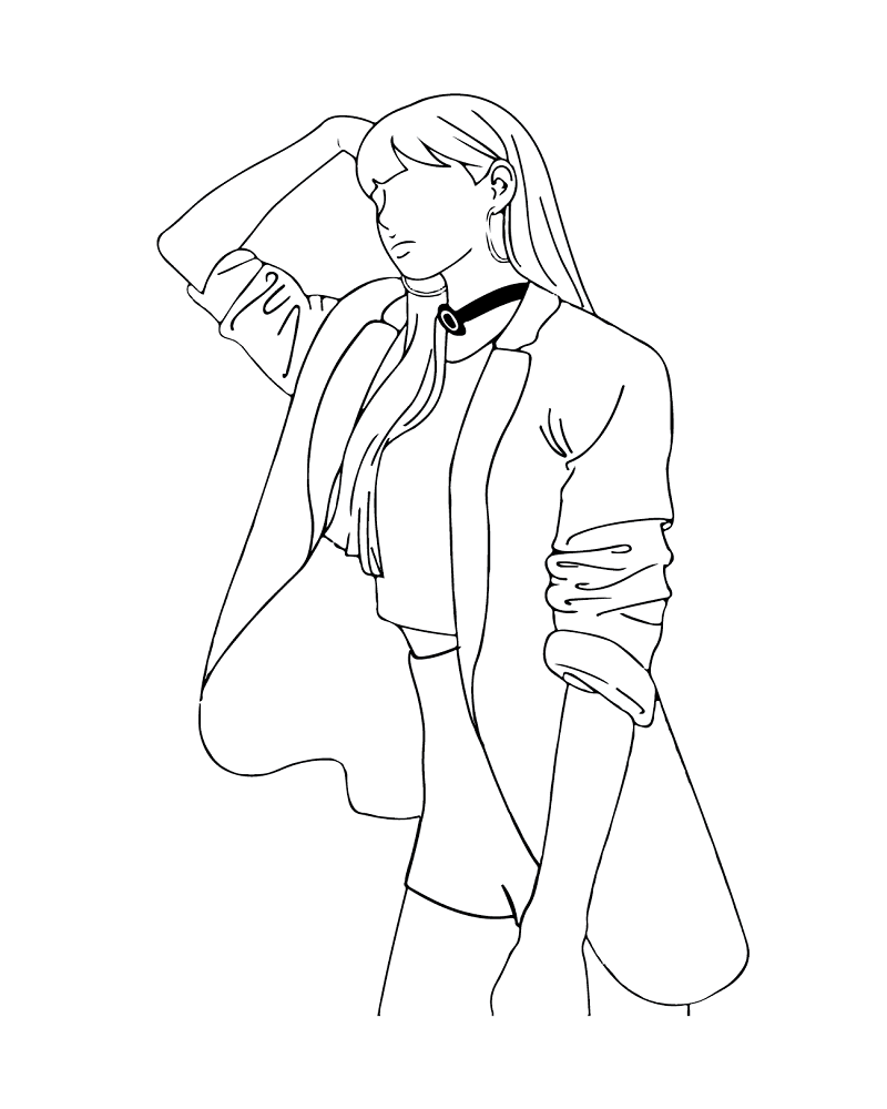 Lisa Blackpink Line Art