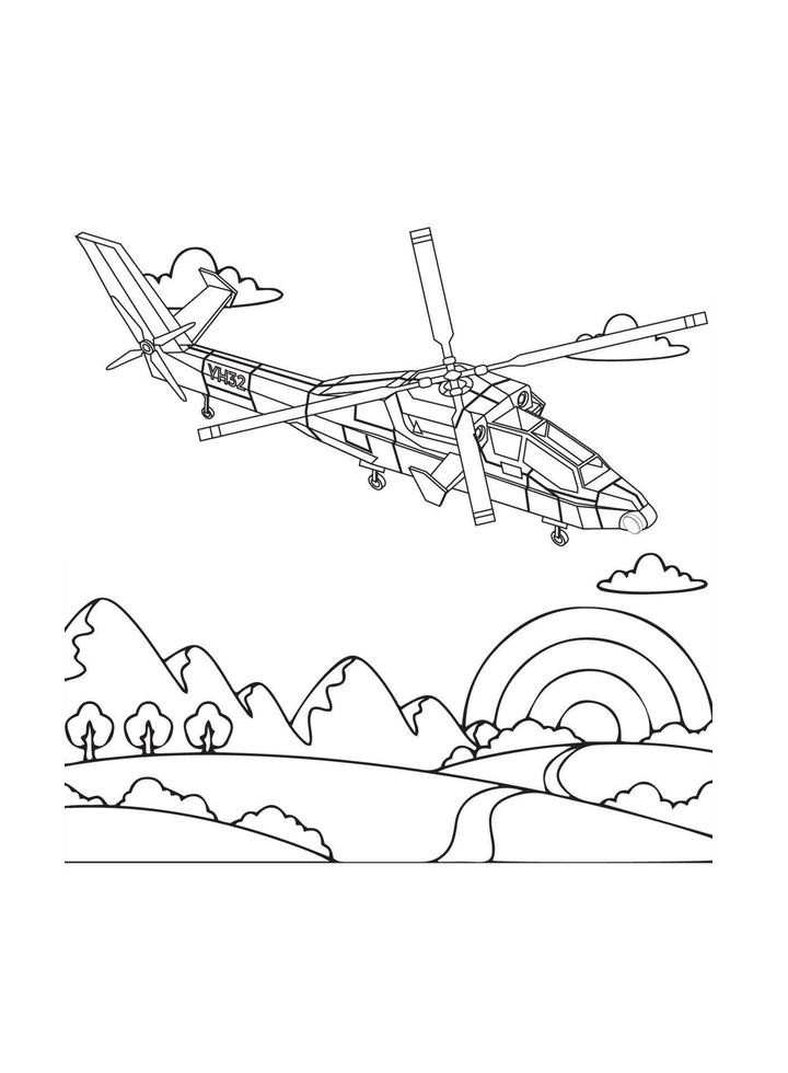 Mi Mi 26 helicopter coloring pages