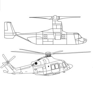 Mil Mi 24 helicopter coloring page