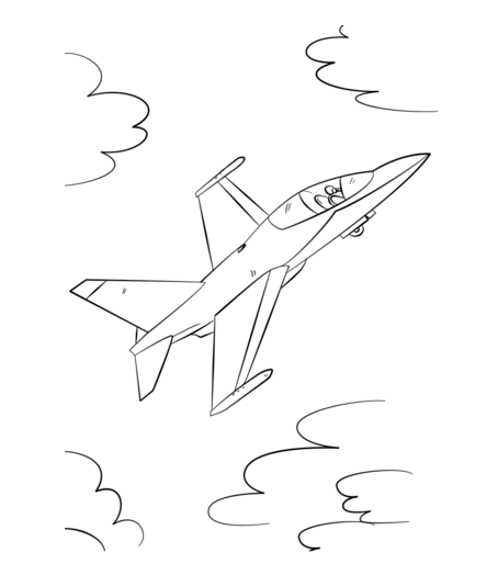 Military Fighter coloring page
