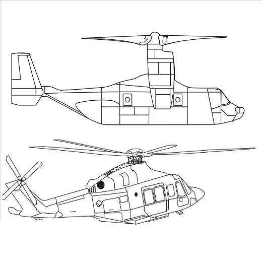 Military Helicopter coloring page