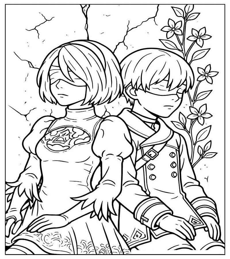 NieR Automata Coloring Sheet