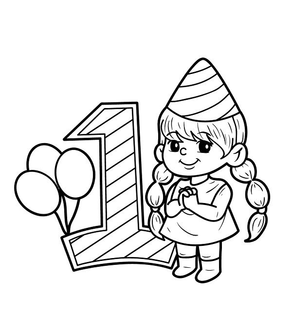 Number 1 Coloring Page