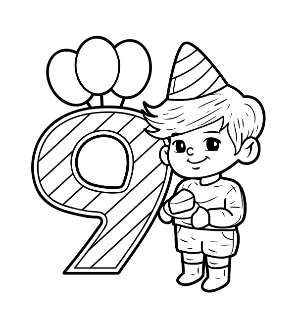 Number 9 Coloring Page