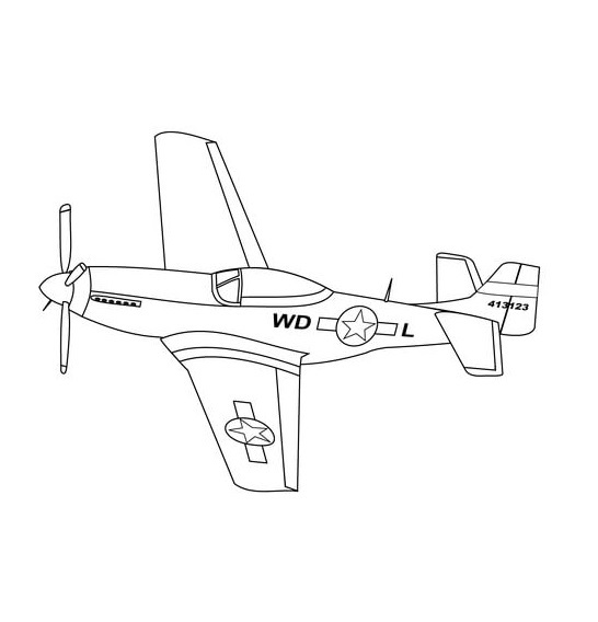 P51 Mustang coloring page