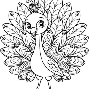 Peacock images to draw for kids