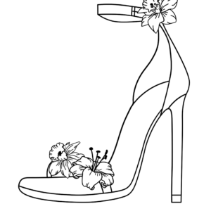 Pretty high heel coloring page