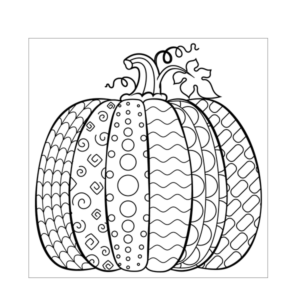 Pumpkin With Pattern Coloring Page Free Dowload