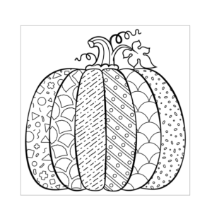 Pumpkin With Pattern Coloring Page Printable