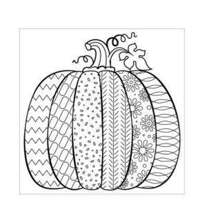 Pumpkin With Pattern Coloring Pages For Kids