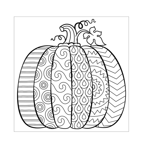 Pumpkin With Pattern Coloring Pages Free