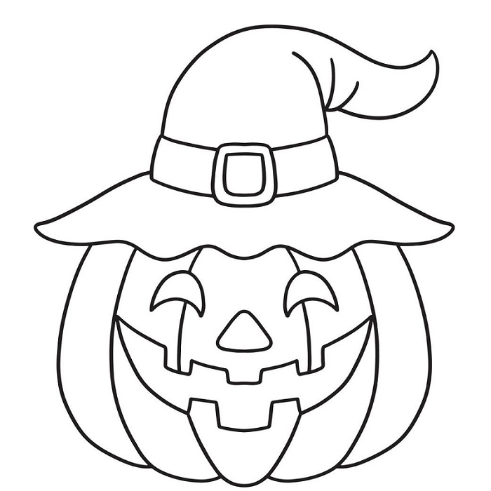 Pumpkin witch halloween coloring page free