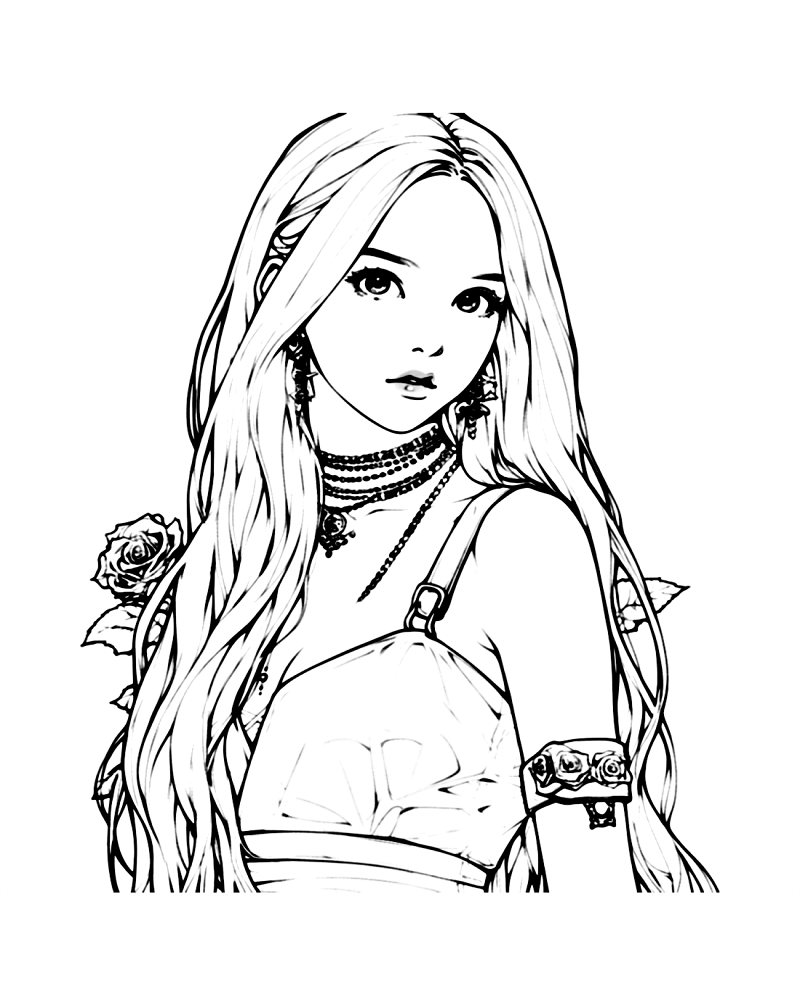 Rose Blackpink coloring pages free