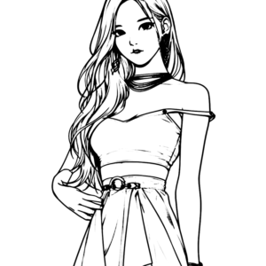 Rose from blackpink coloring pages