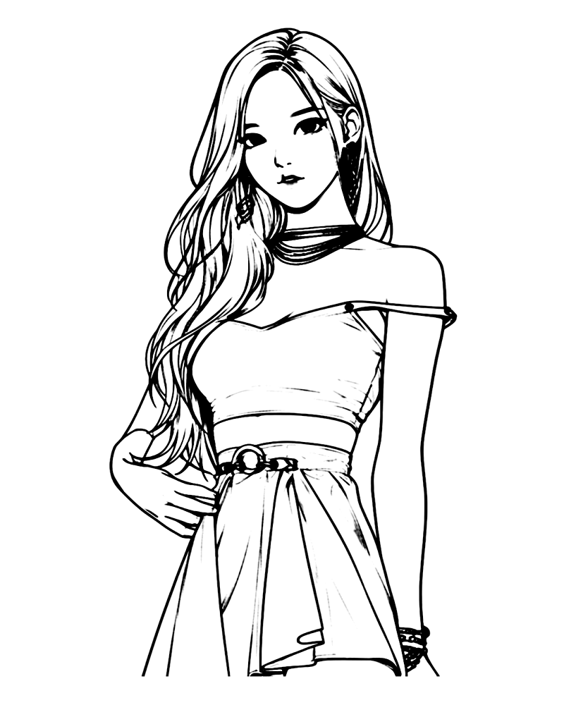 Rose from Blackpink coloring pages