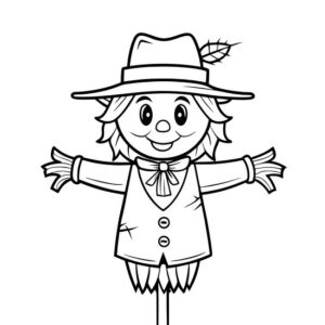 Scarecrow coloring page pdf