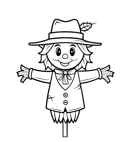 Scarecrow coloring page pdf