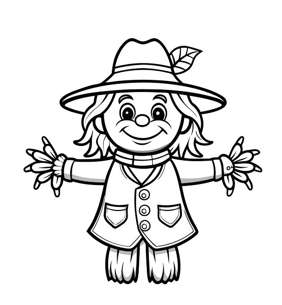 Scarecrow coloring page printable