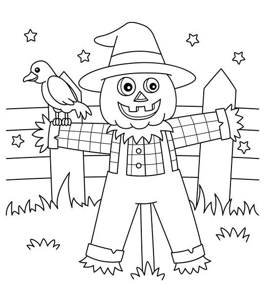 Scarecrow coloring sheet