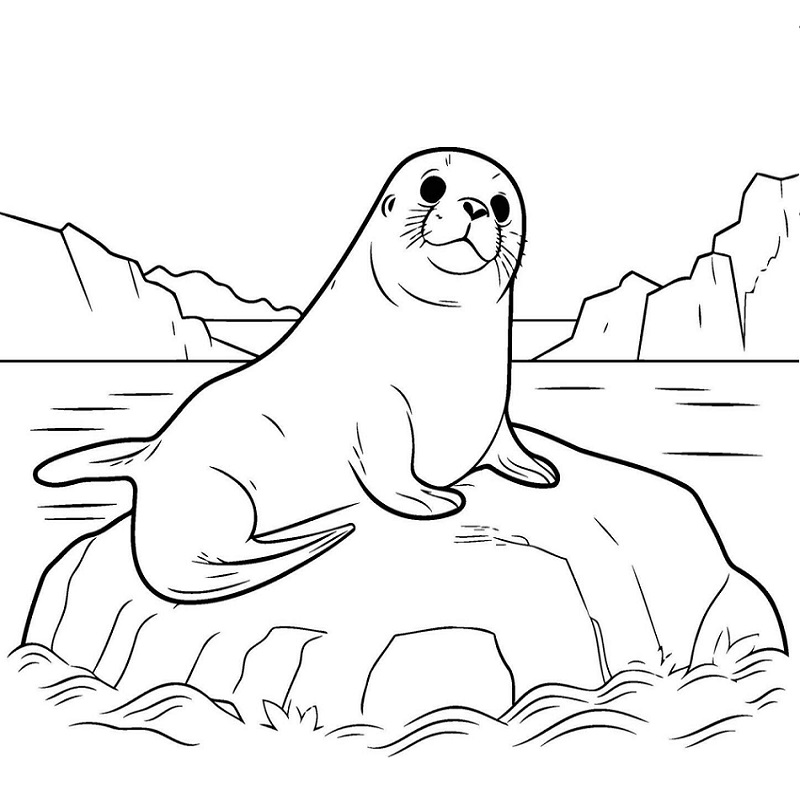 Seal images drawing with colour