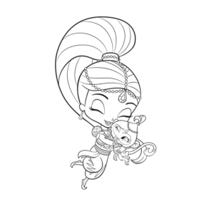 Shimmer Hugs Tala the monkey