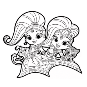 Shimmer Shine Tala and Nahal On The Magic Carpet