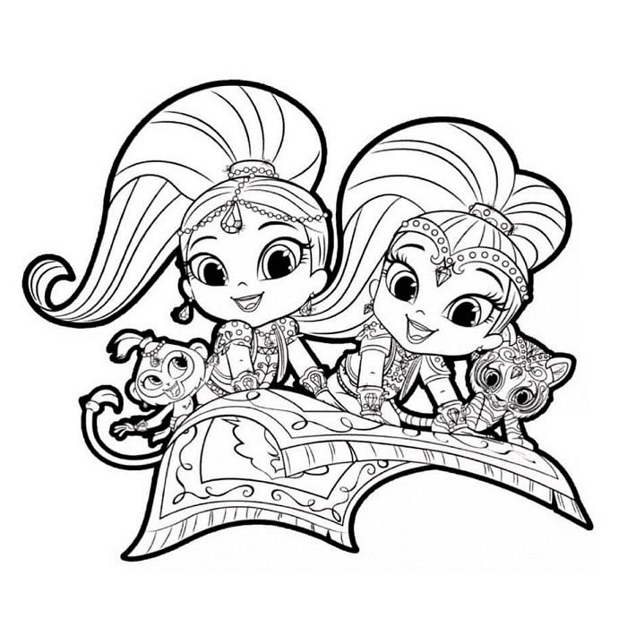 Shimmer Shine Tala and Nahal On The Magic Carpet